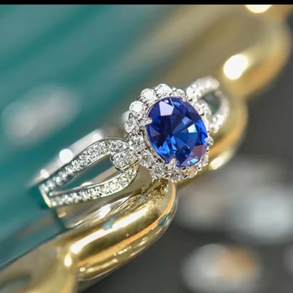 T.J.Maxx Blue and Silver Ring